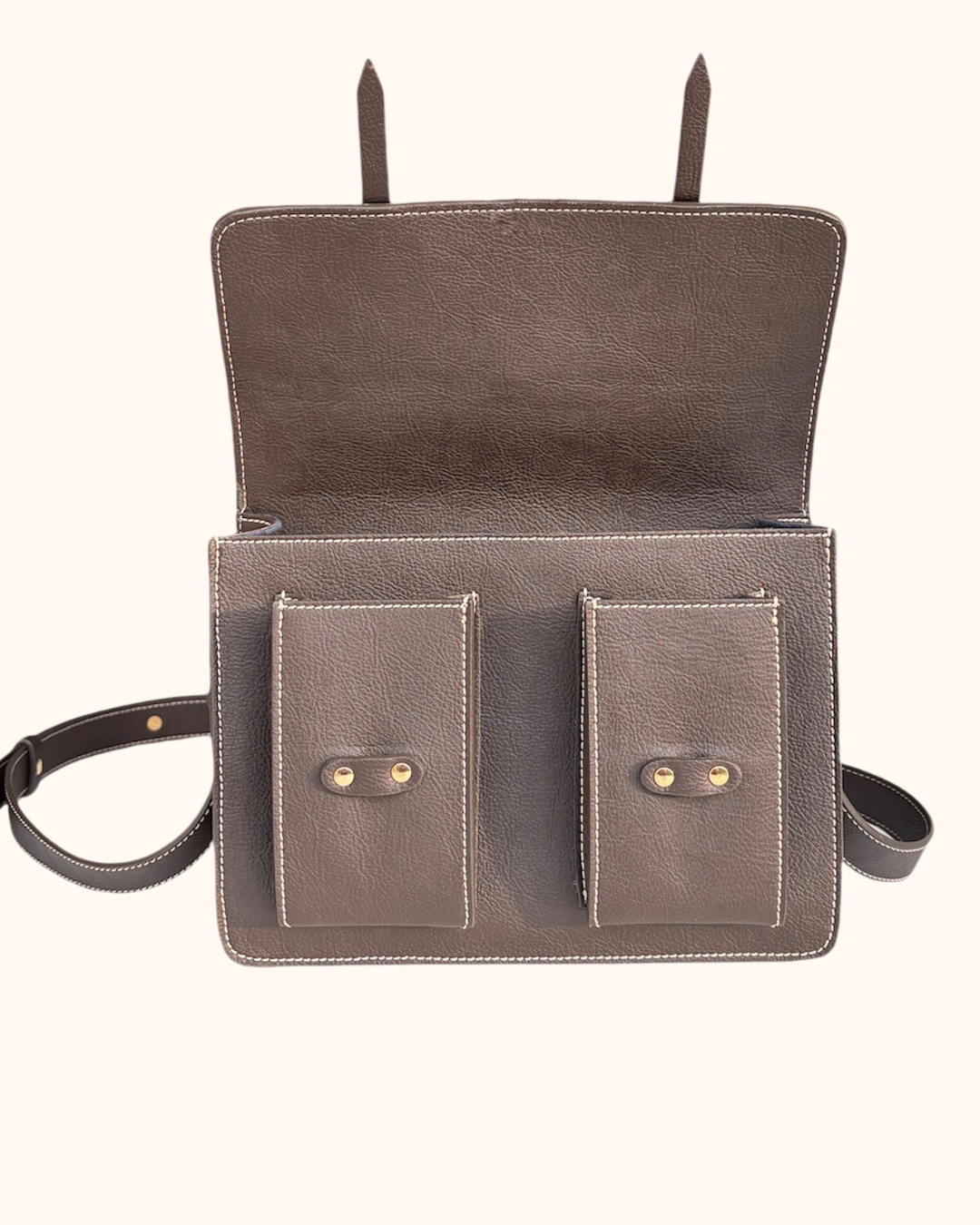 Sac Alex Marron en Apple Skin et cuir recyclé, fabriqué en Italie, maroquinerie éthique