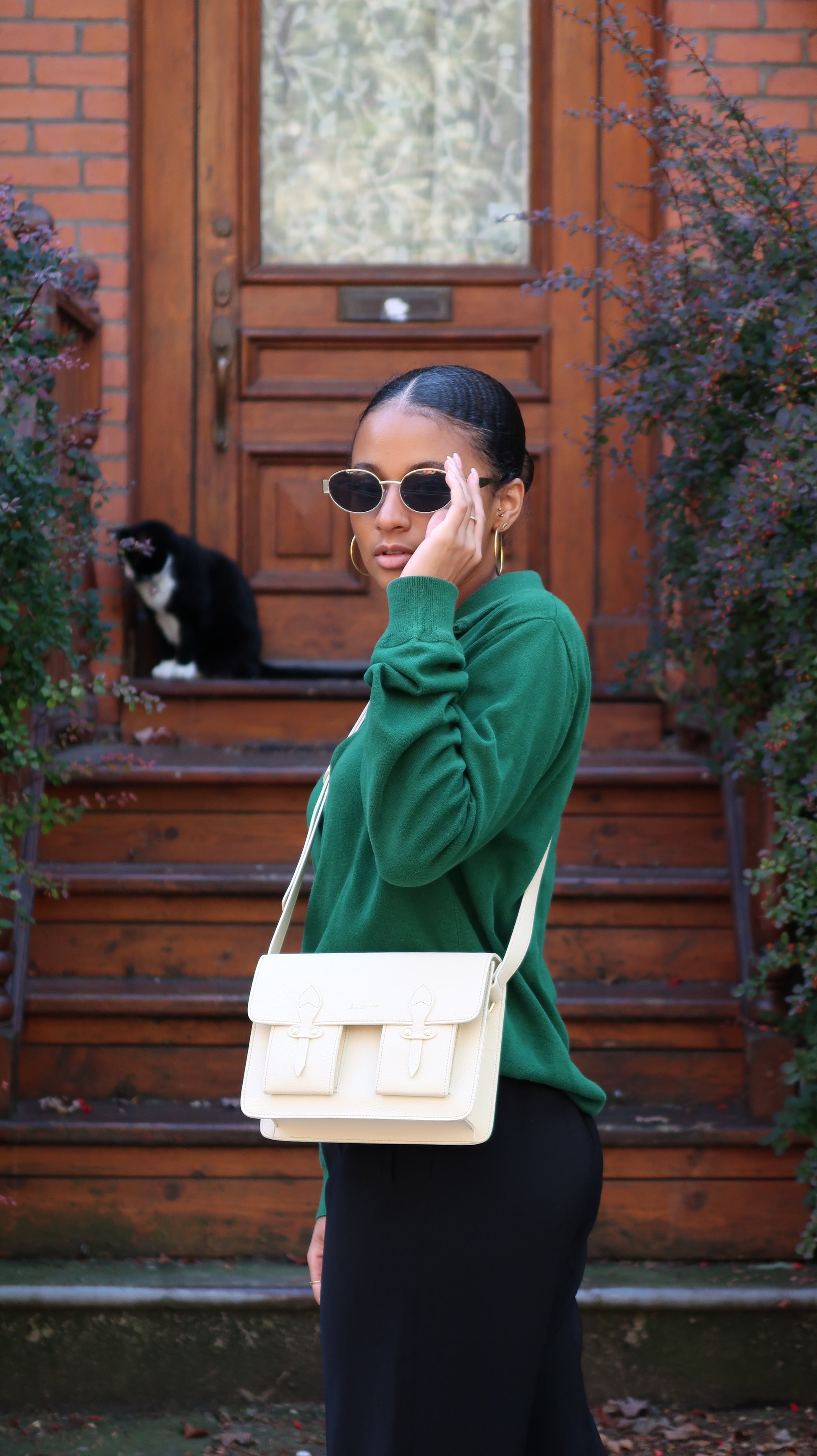 Sac Alex Crème en Apple Skin et cuir recyclé, fabriqué en Italie, maroquinerie éthique