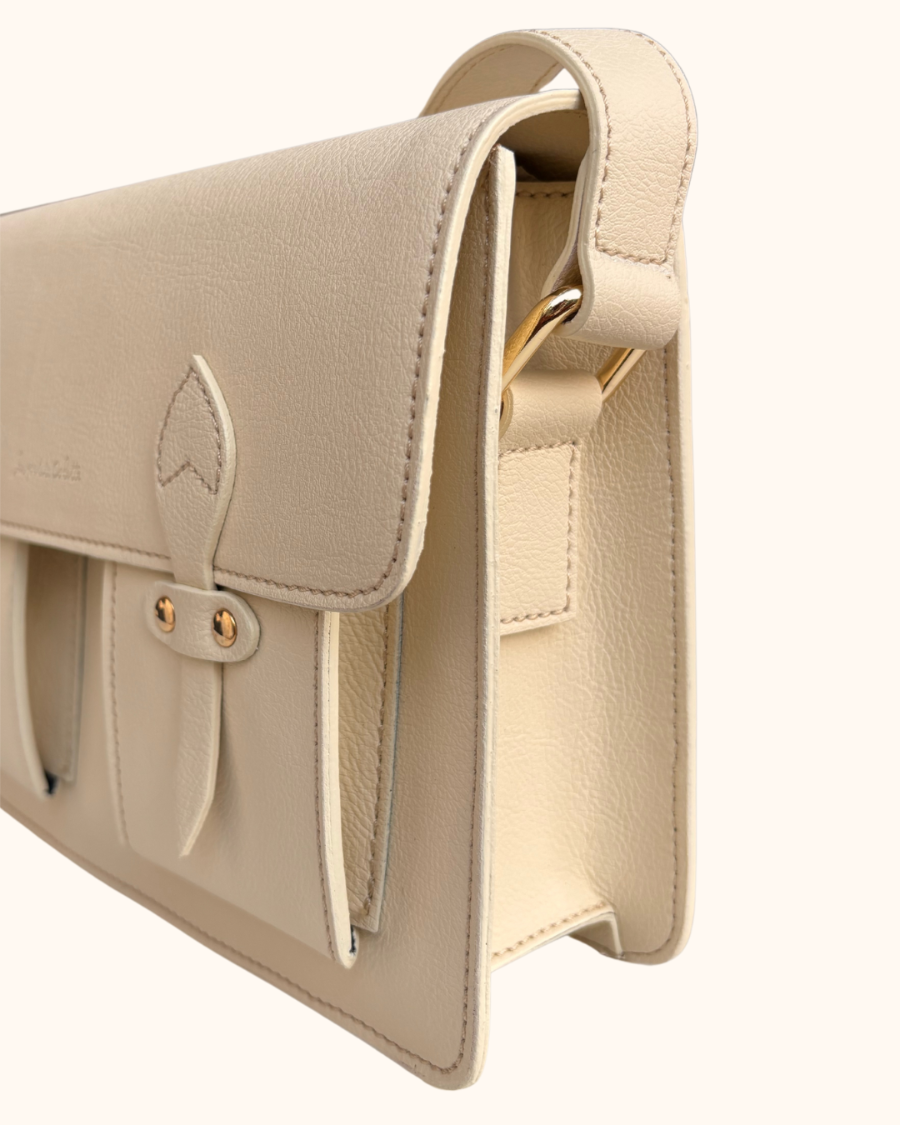 Sac Alex Crème en Apple Skin et cuir recyclé, fabriqué en Italie, maroquinerie éthique