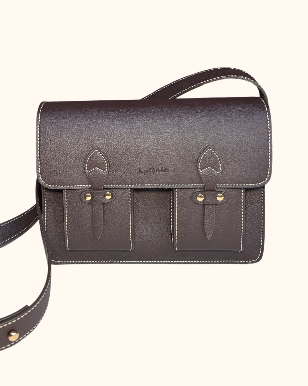 Sac Alex Marron en Apple Skin et cuir recyclé, fabriqué en Italie, maroquinerie éthique